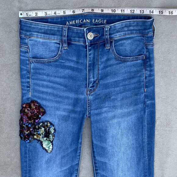 American Eagle Outfitter Next Level Stretch Modified Hi-Rise Pleated Flare Jeans - Picture 11 of 14